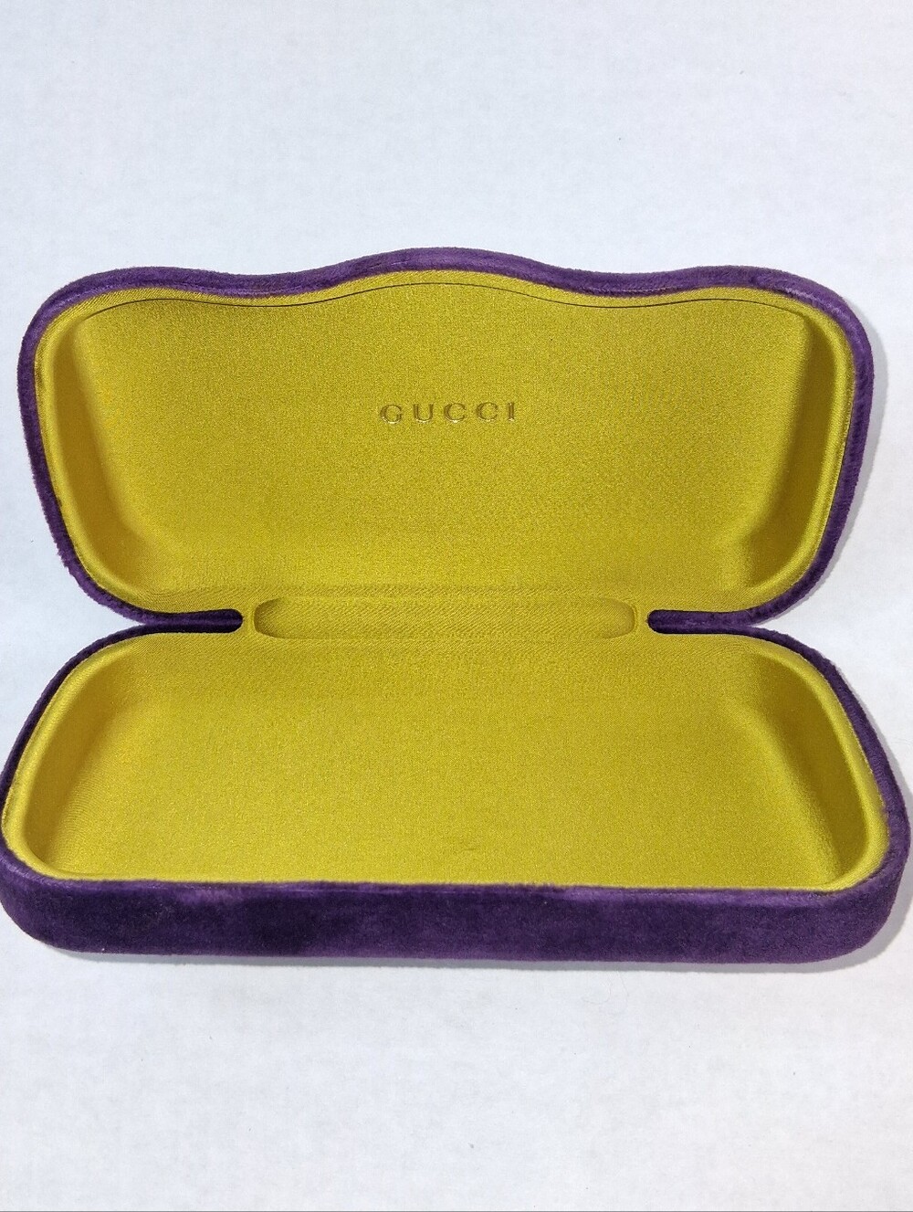 GUCCI Purple Hard Shell Chartreuse Interior Empty Sunglasses Case